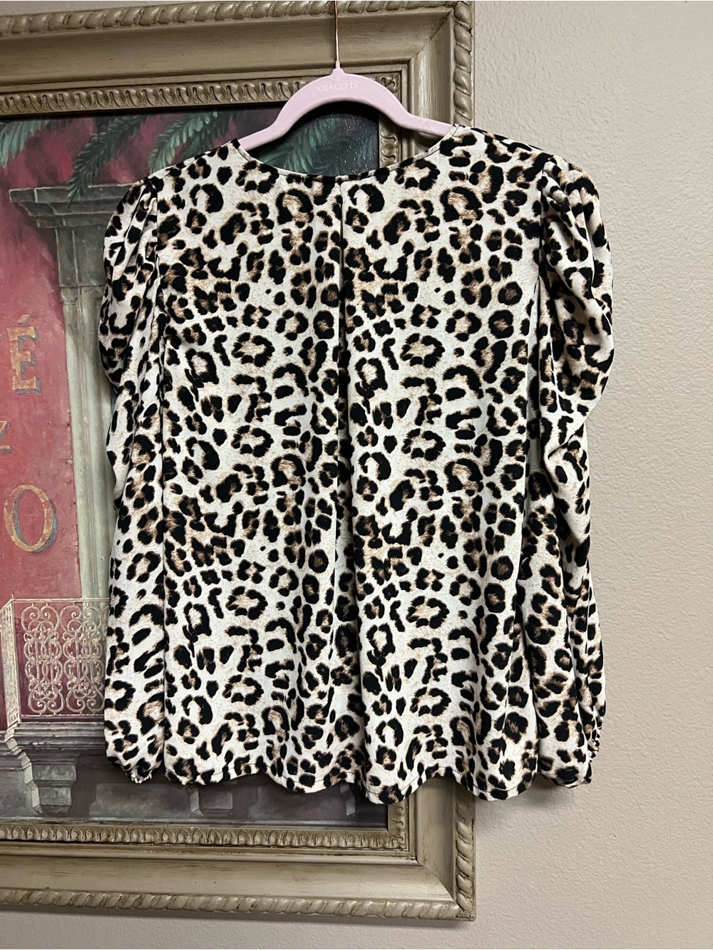 1. State Leopard Print Cross Over V-Neck Blouse - Picture 6 of 10
